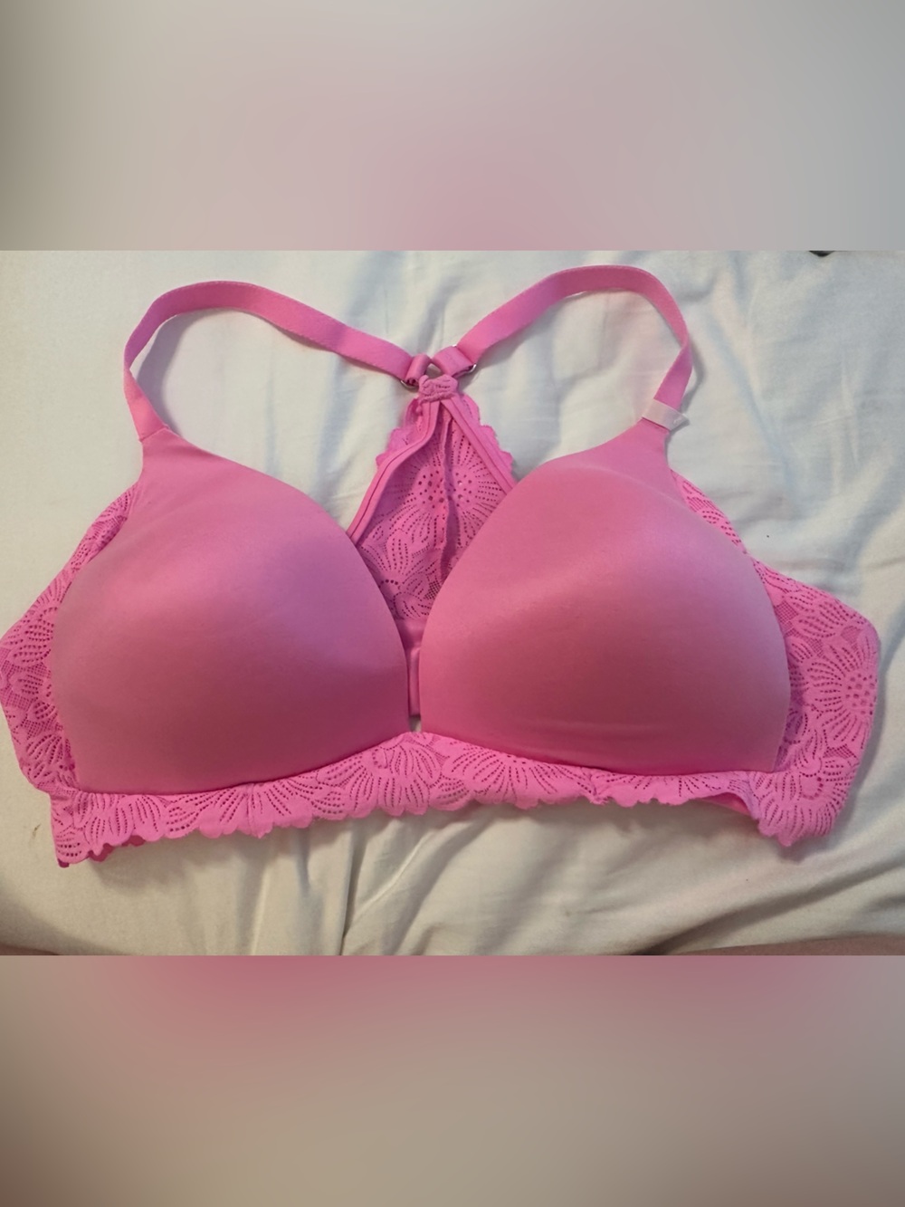 aerie Pink Lace-Back Wireless Padded Bra
